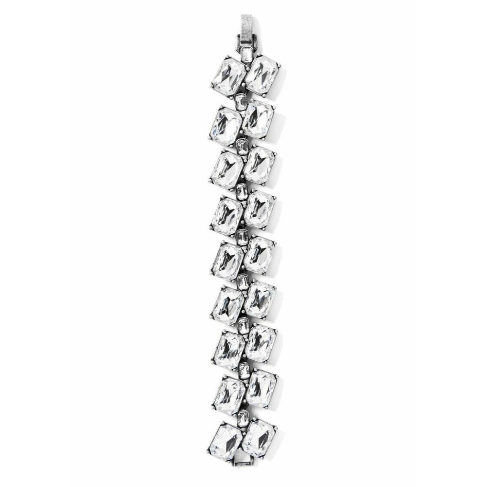 Banana Republic Women's Antique Silver Deco Crystal Link Bracelet NWT 49